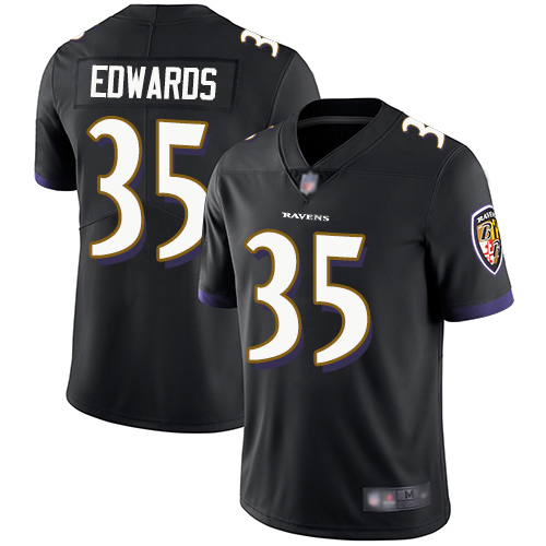 Baltimore Ravens Limited Black Men Gus Edwards Alternate Jersey NFL Football #35 Vapor Untouchable->nfl t-shirts->Sports Accessory